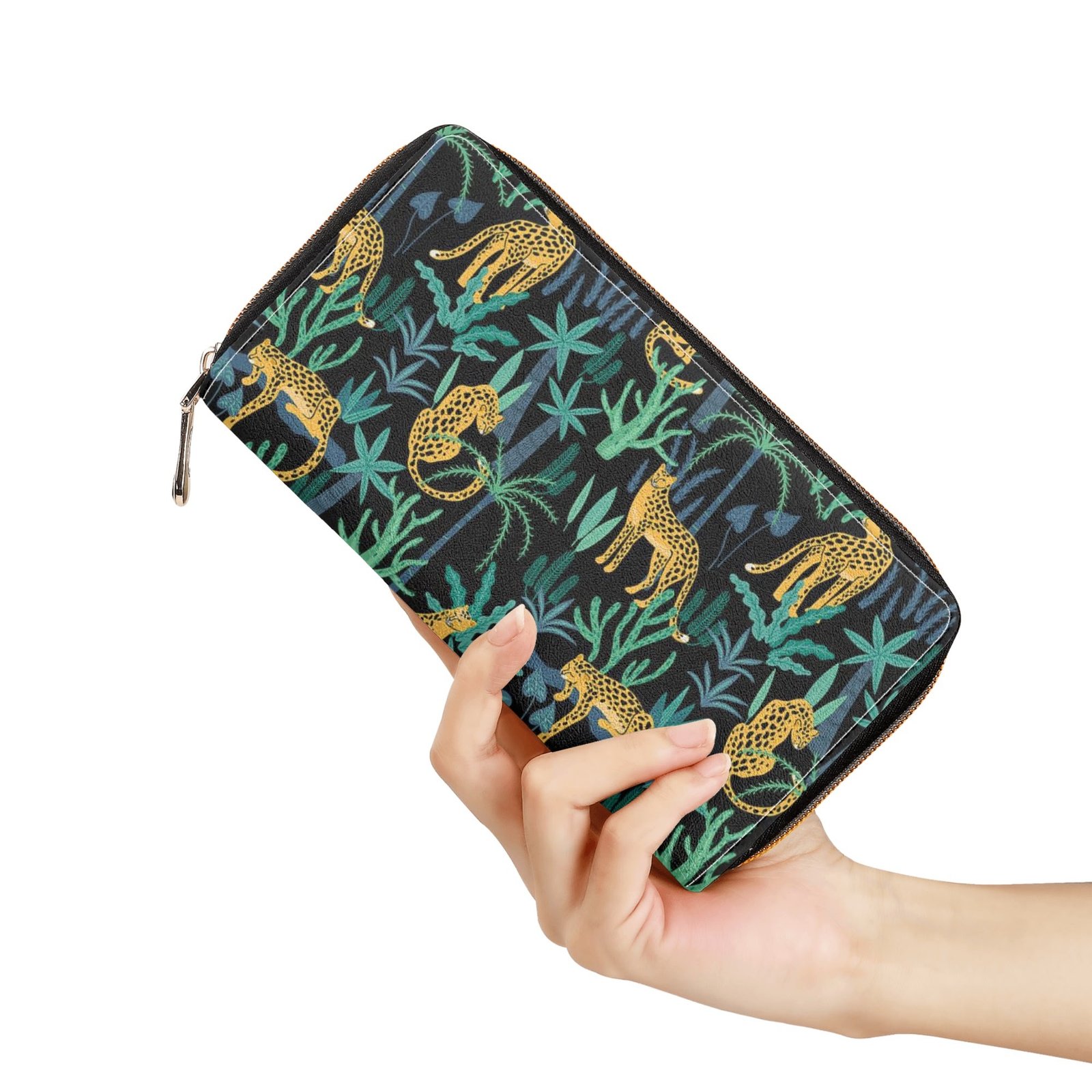 Zipper Wallet - Cheetah Patterns PU Leather Card Holder & Coin Purse - Image 8