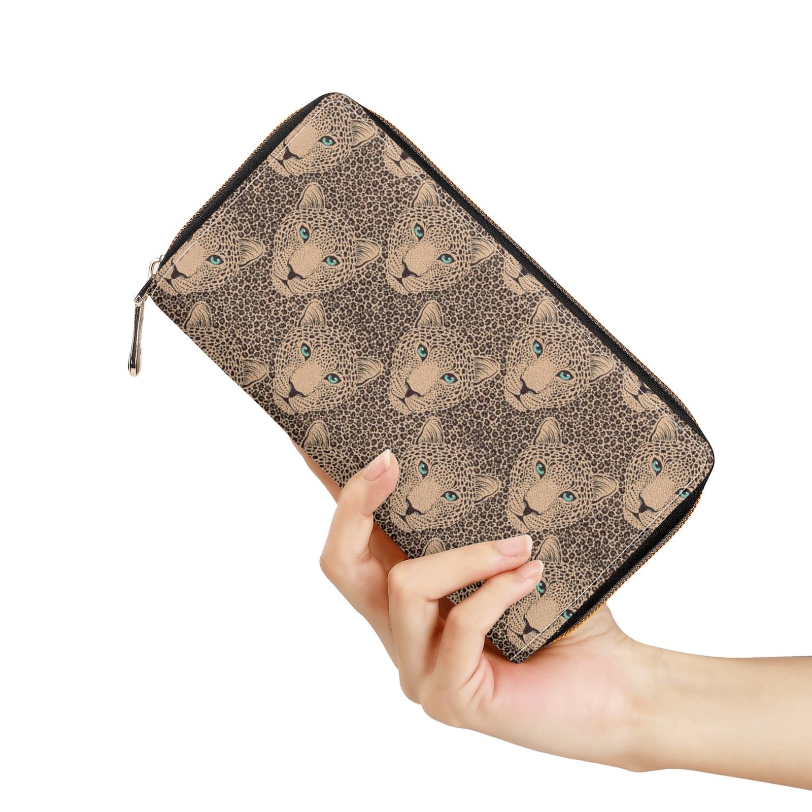 Zipper Wallet - Cheetah Patterns PU Leather Card Holder & Coin Purse - Image 12