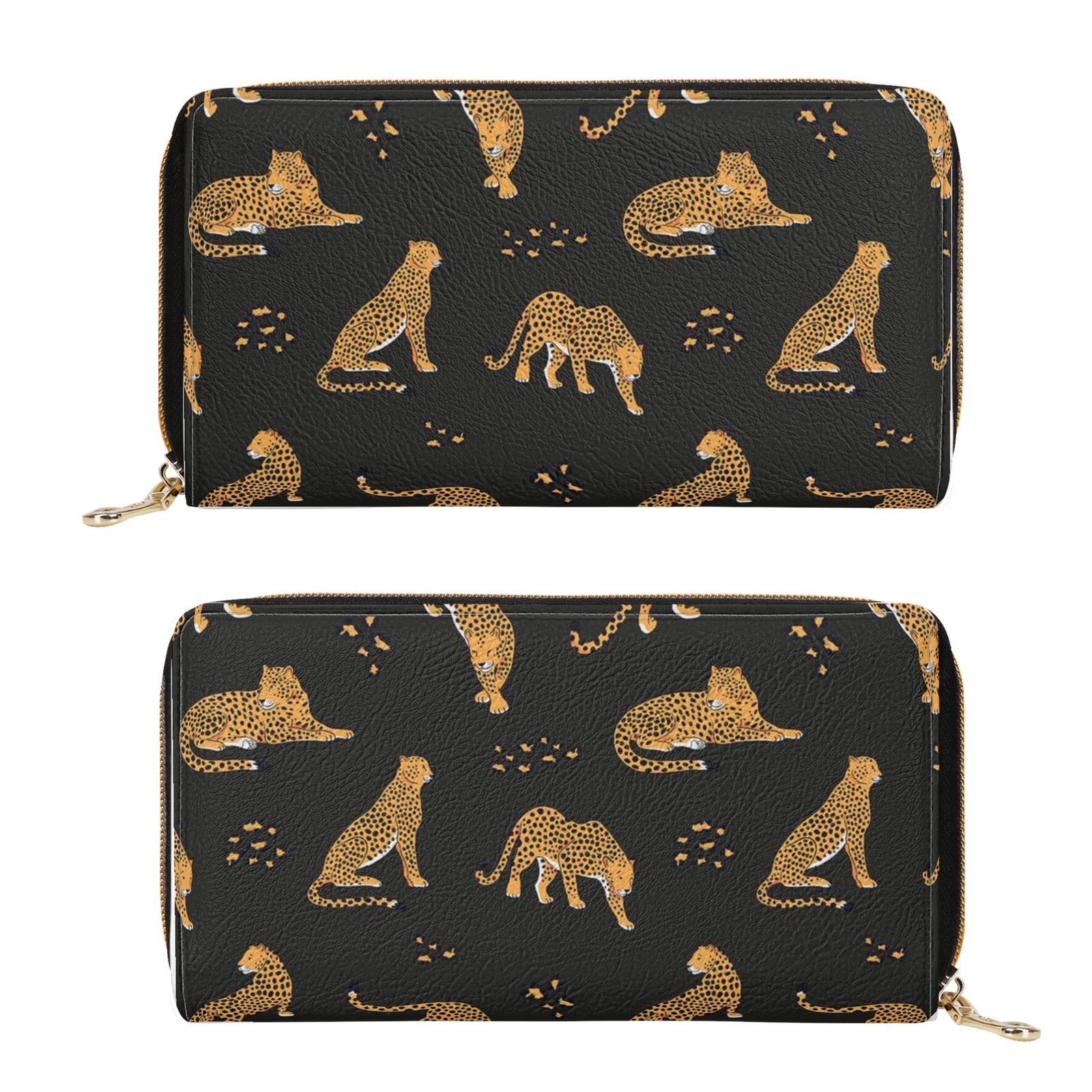 Zipper Wallet - Cheetah Patterns PU Leather Card Holder & Coin Purse - Image 13