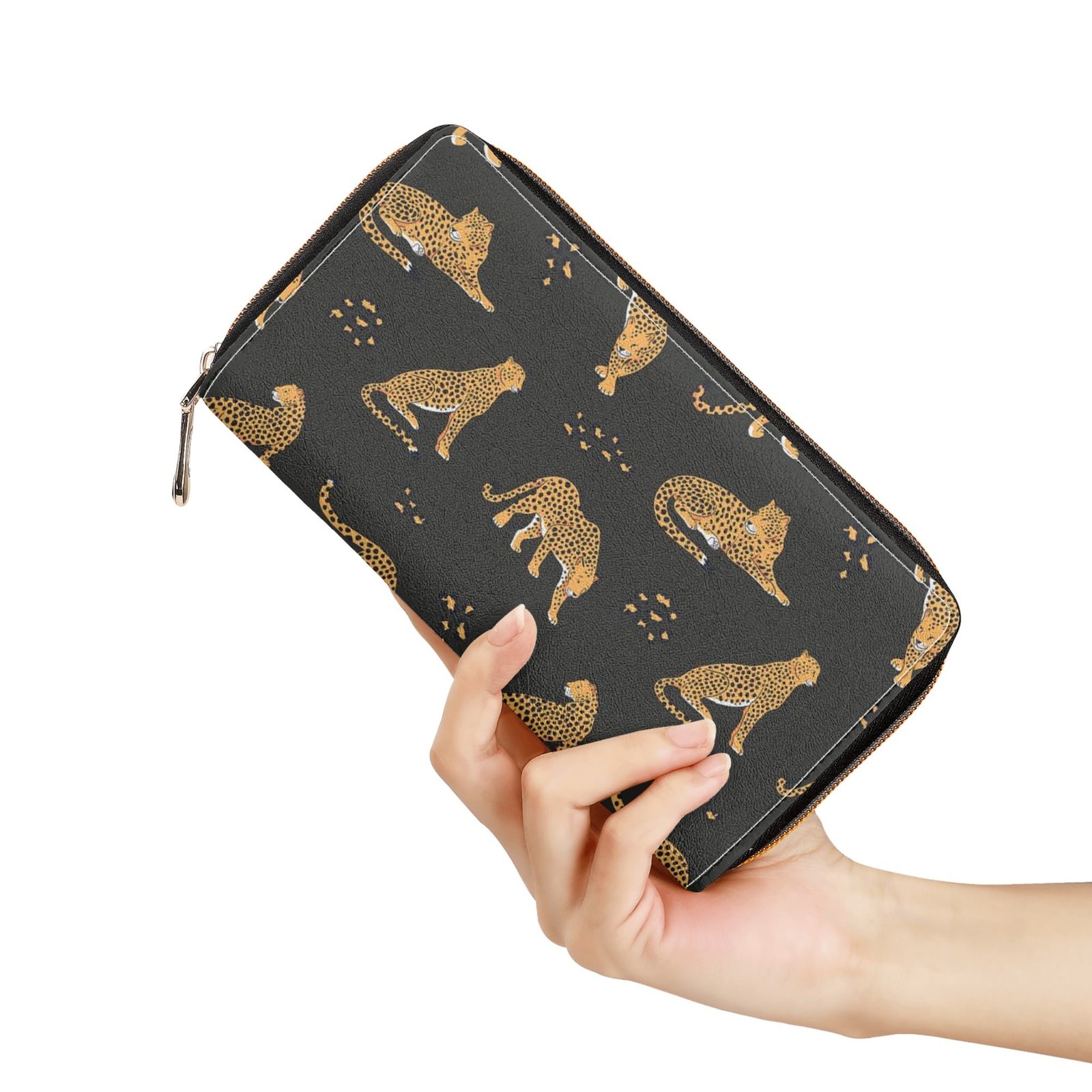 Zipper Wallet - Cheetah Patterns PU Leather Card Holder & Coin Purse - Image 16