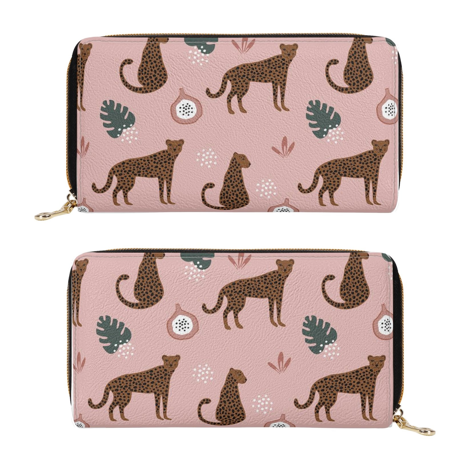 Zipper Wallet - Cheetah Patterns PU Leather Card Holder & Coin Purse - Image 17