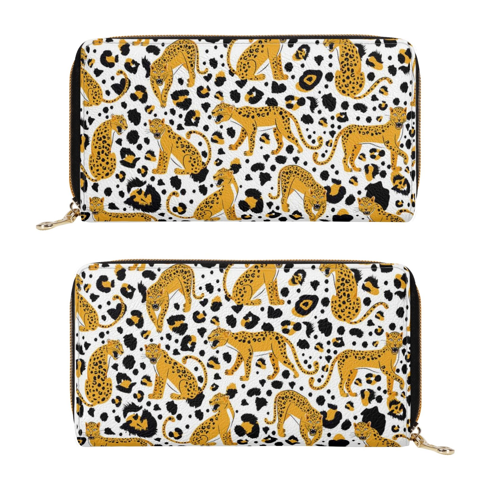Zipper Wallet - Cheetah Patterns PU Leather Card Holder & Coin Purse - Image 25