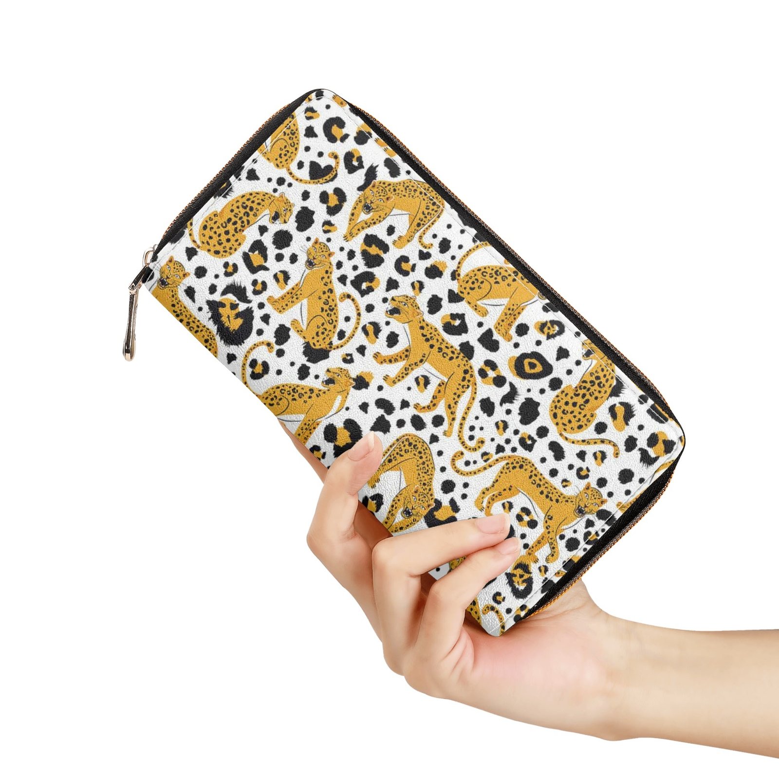 Zipper Wallet - Cheetah Patterns PU Leather Card Holder & Coin Purse - Image 28