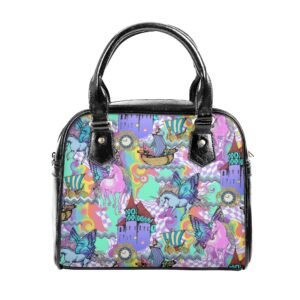 Shoulder Handbag | Purse | Travel Purse | Graphic PU Leather | Multi-Pocket Crossbody Satchel | Zebellz