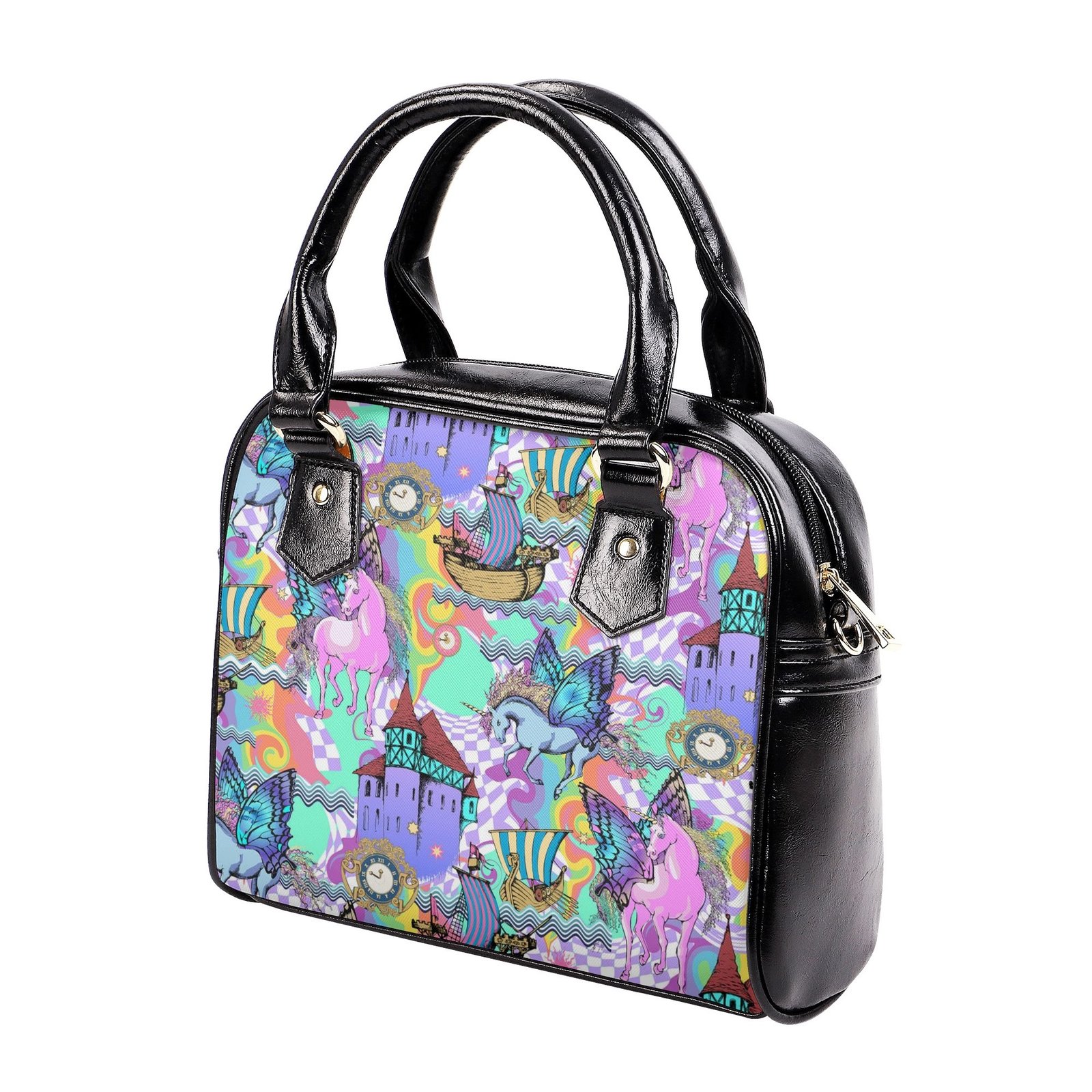 Shoulder Handbag | Purse | Travel Purse | Graphic PU Leather | Multi-Pocket Crossbody Satchel | Zebellz - Image 2