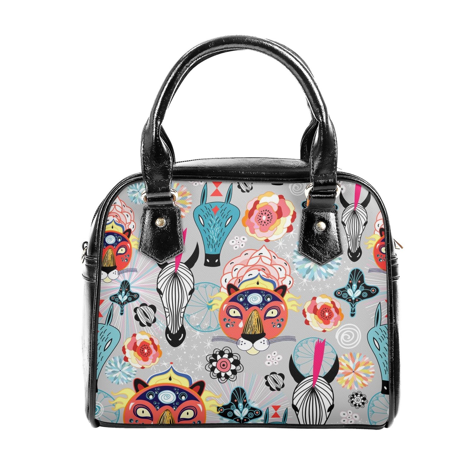 Shoulder Handbag | Purse | Travel Purse | Graphic PU Leather | Multi-Pocket Crossbody Satchel | Zebellz - Image 13