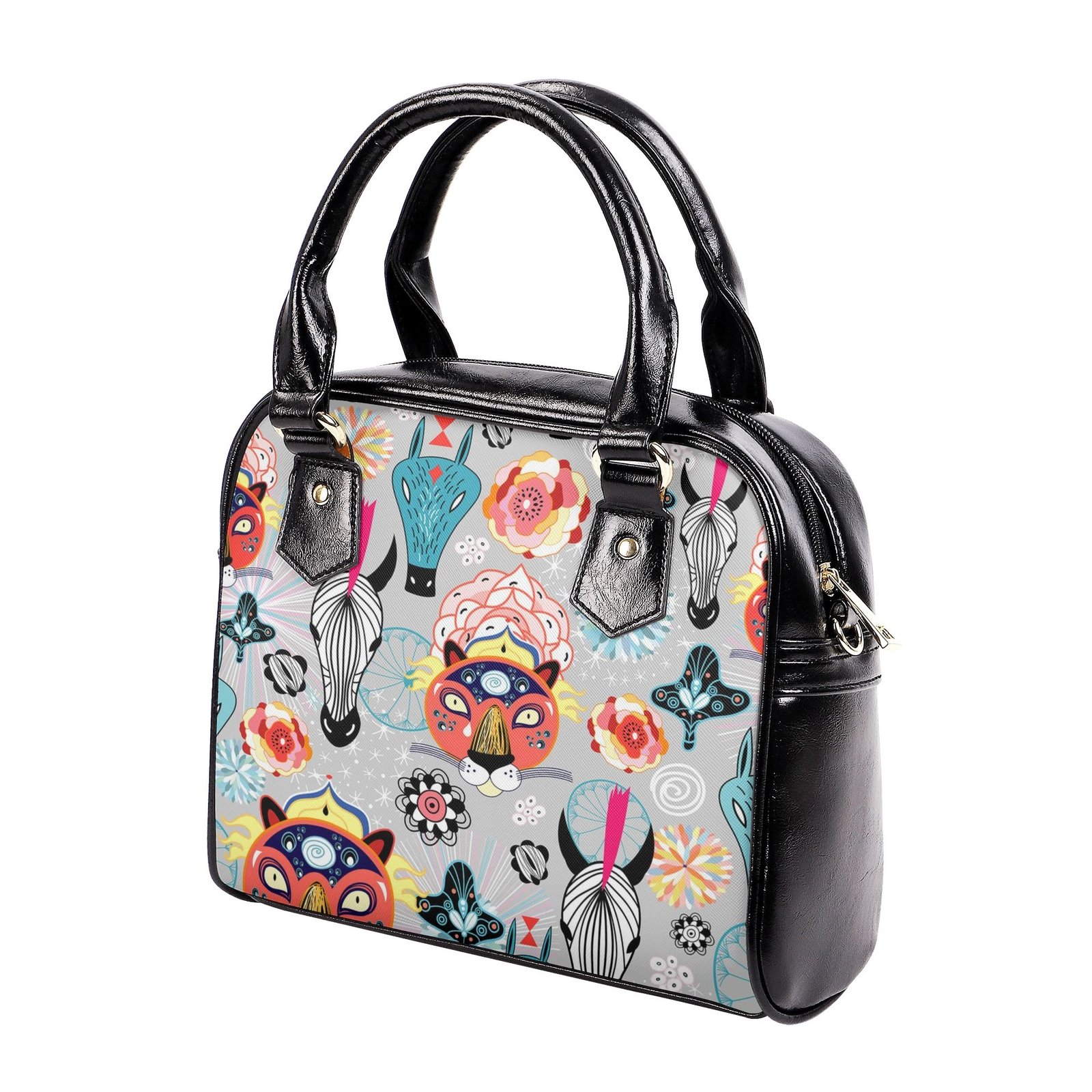 Shoulder Handbag | Purse | Travel Purse | Graphic PU Leather | Multi-Pocket Crossbody Satchel | Zebellz - Image 14