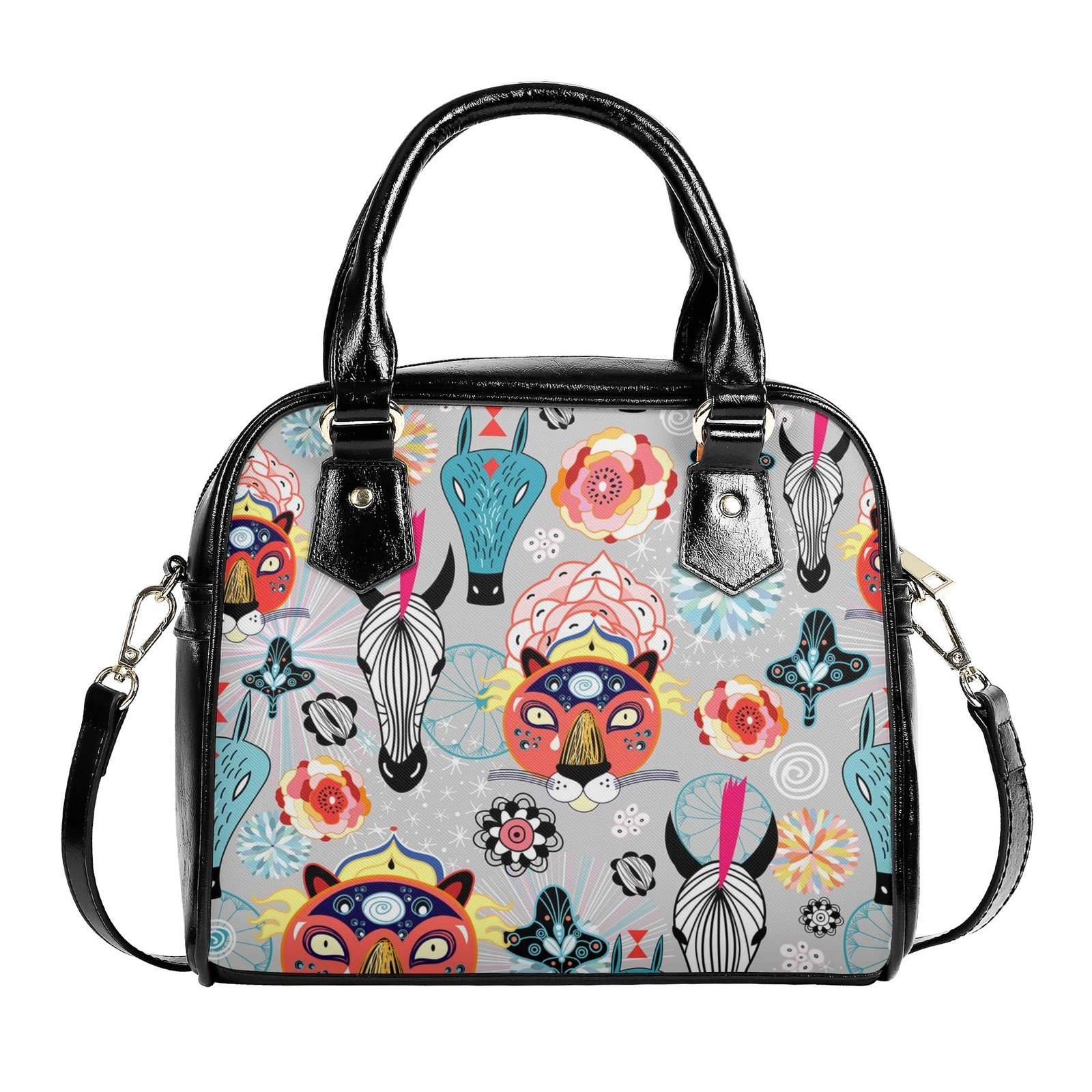 Shoulder Handbag | Purse | Travel Purse | Graphic PU Leather | Multi-Pocket Crossbody Satchel | Zebellz - Image 15
