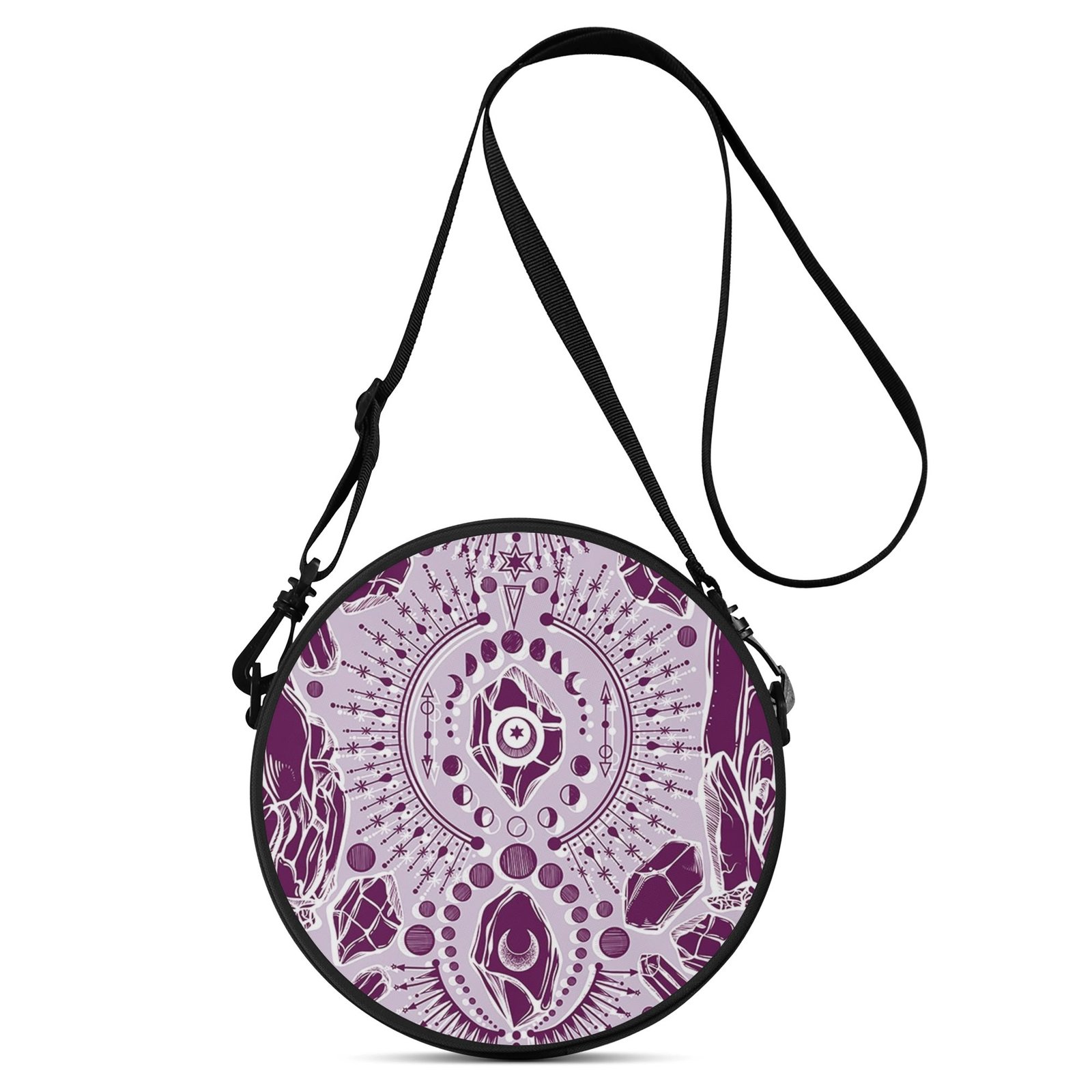 Shoulder Bag | Round Satchel Bag | Graphic Crossbody Circle Purse | Celestial Mystical Festival Everyday Aesthetic Purse - Image 3