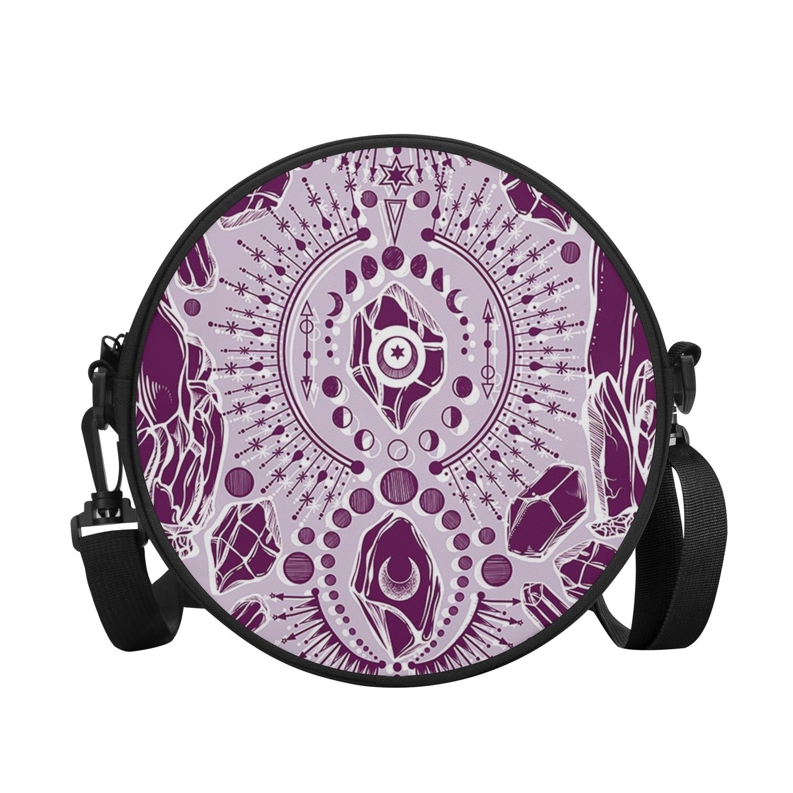 Shoulder Bag | Round Satchel Bag | Graphic Crossbody Circle Purse | Celestial Mystical Festival Everyday Aesthetic Purse - Image 4