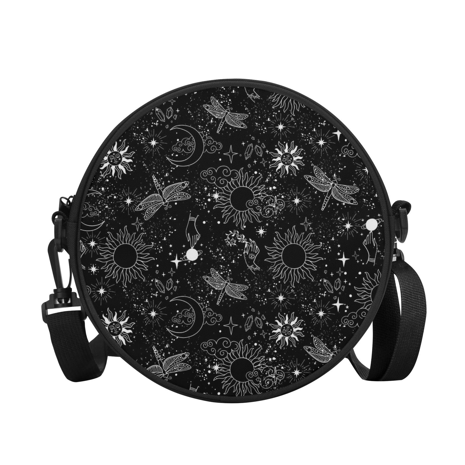 Shoulder Bag | Round Satchel Bag | Graphic Crossbody Circle Purse | Celestial Mystical Festival Everyday Aesthetic Purse - Image 6
