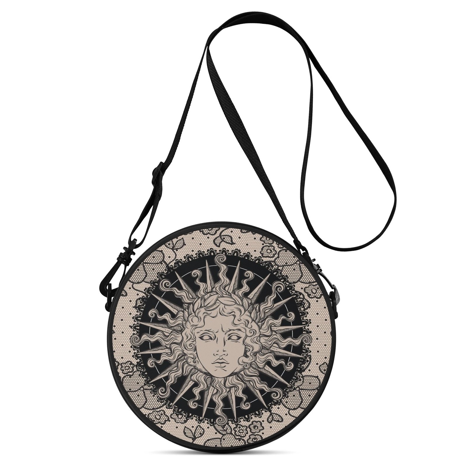 Shoulder Bag | Round Satchel Bag | Graphic Crossbody Circle Purse | Celestial Mystical Festival Everyday Aesthetic Purse - Image 12