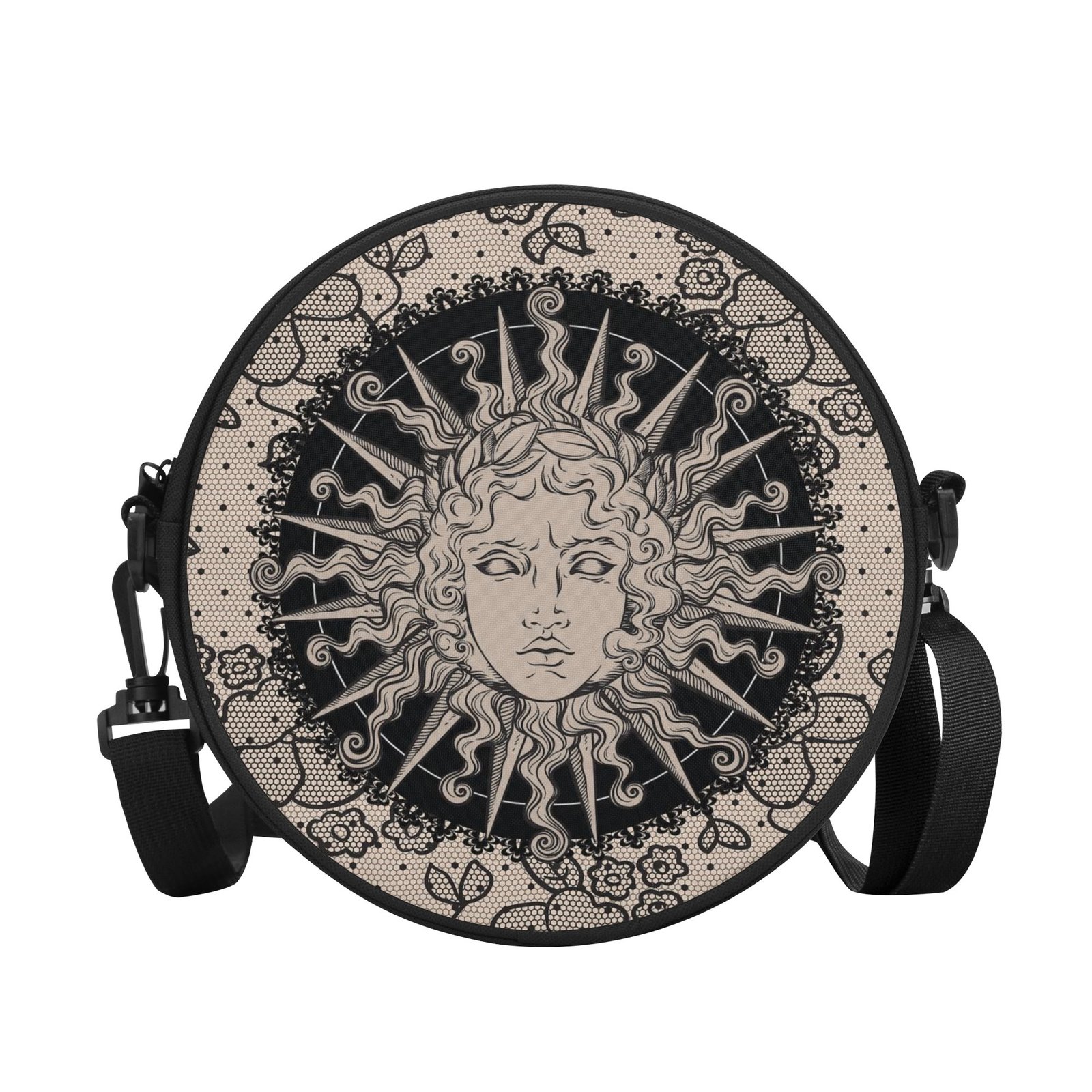Shoulder Bag | Round Satchel Bag | Graphic Crossbody Circle Purse | Celestial Mystical Festival Everyday Aesthetic Purse - Image 13