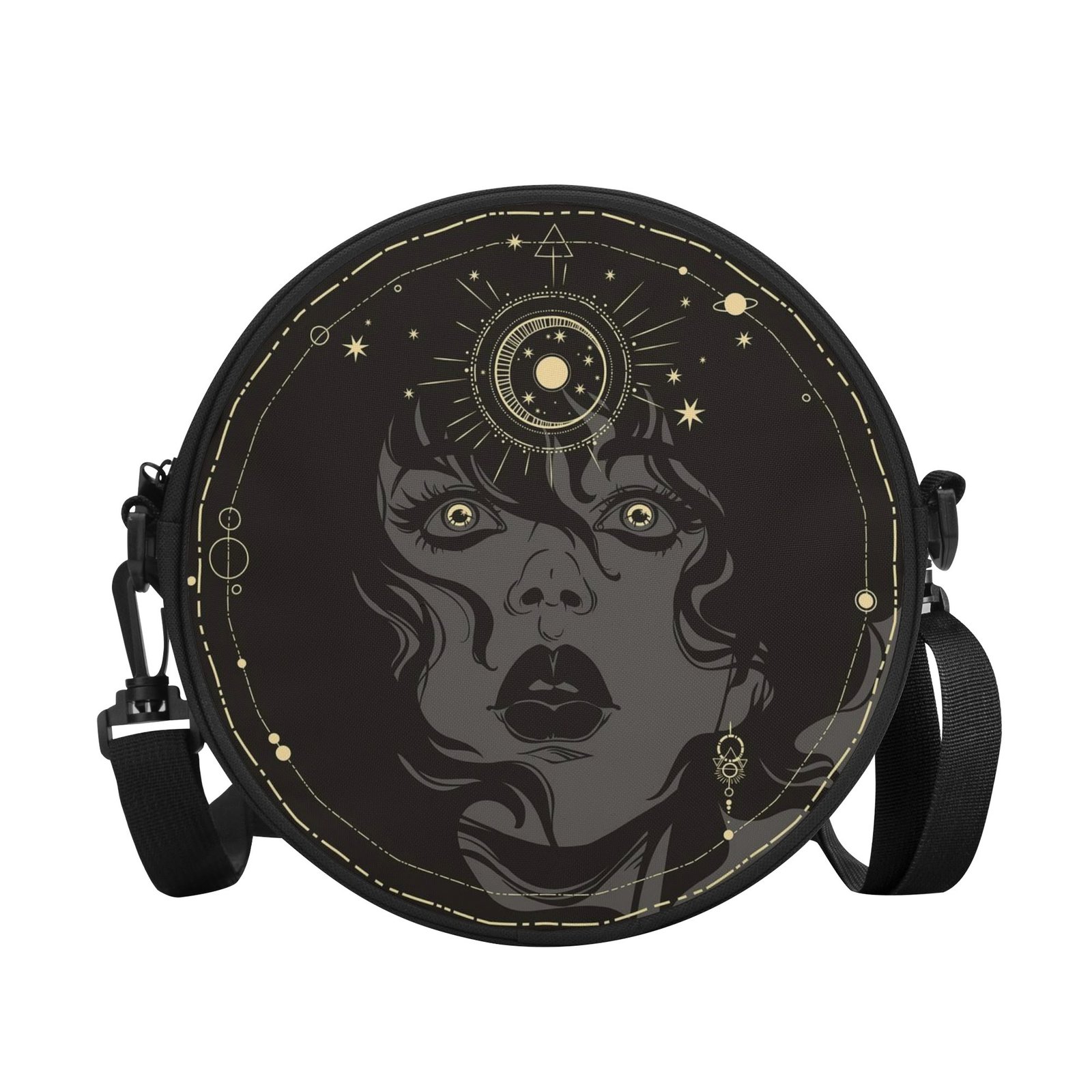 Shoulder Bag | Round Satchel Bag | Graphic Crossbody Circle Purse | Celestial Mystical Festival Everyday Aesthetic Purse - Image 17